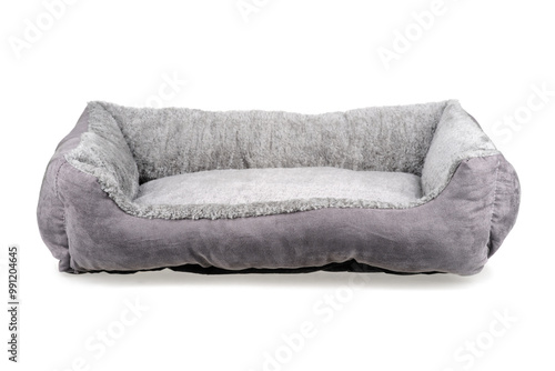 Empty cat (dog) bed on white background.