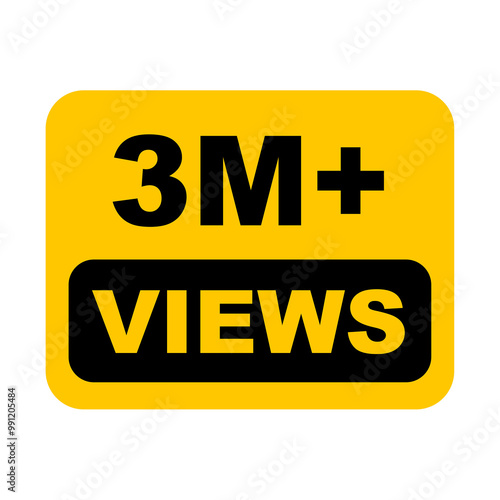3M views,  3 million views on transparent background