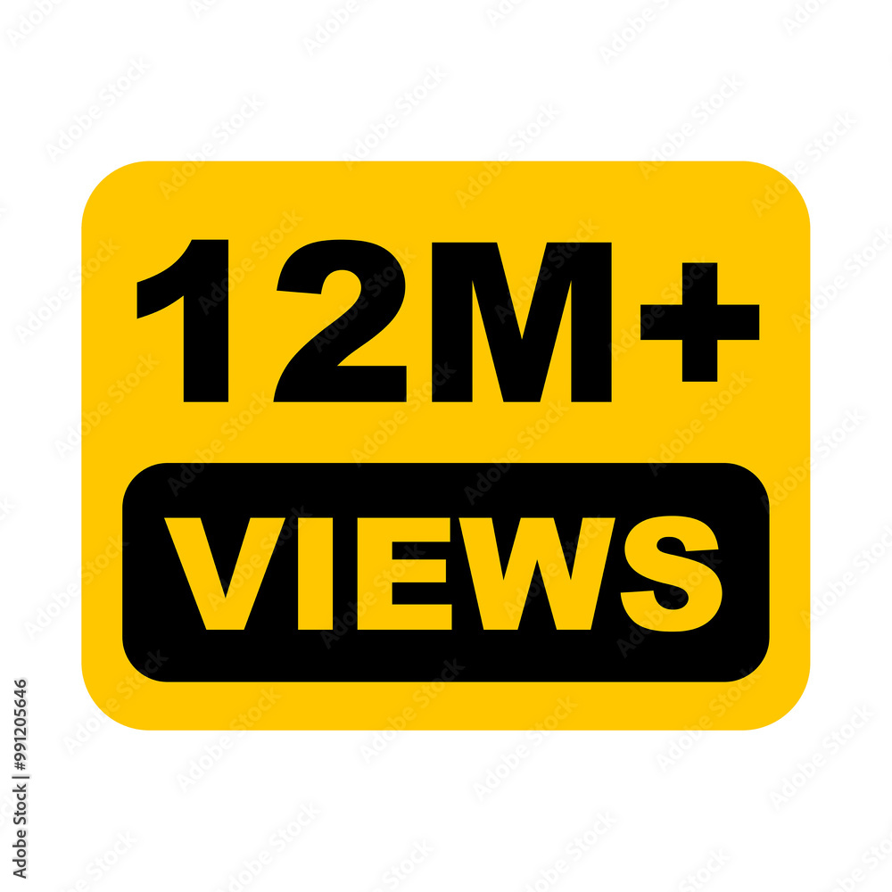12M views, 12 million views on transparent background 12M views, 12 million views on transparent background