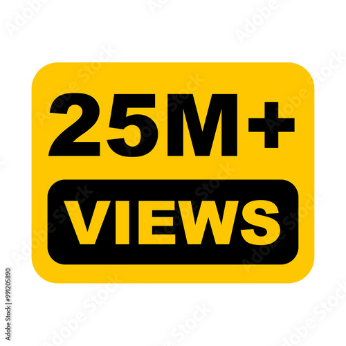25M views,  25 million views on transparent background