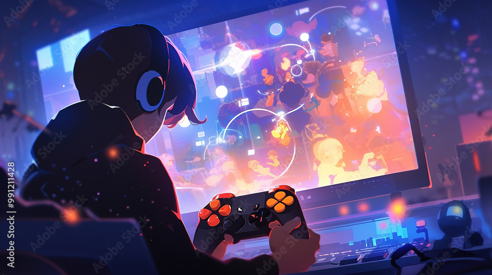 Fototapeta premium 3D illustrations for games and game controllers,generated with AI.