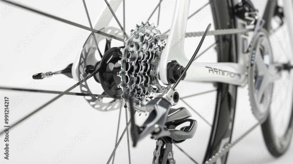 Fototapeta premium Close-up of a Bicycle's Rear Wheel and Cassette