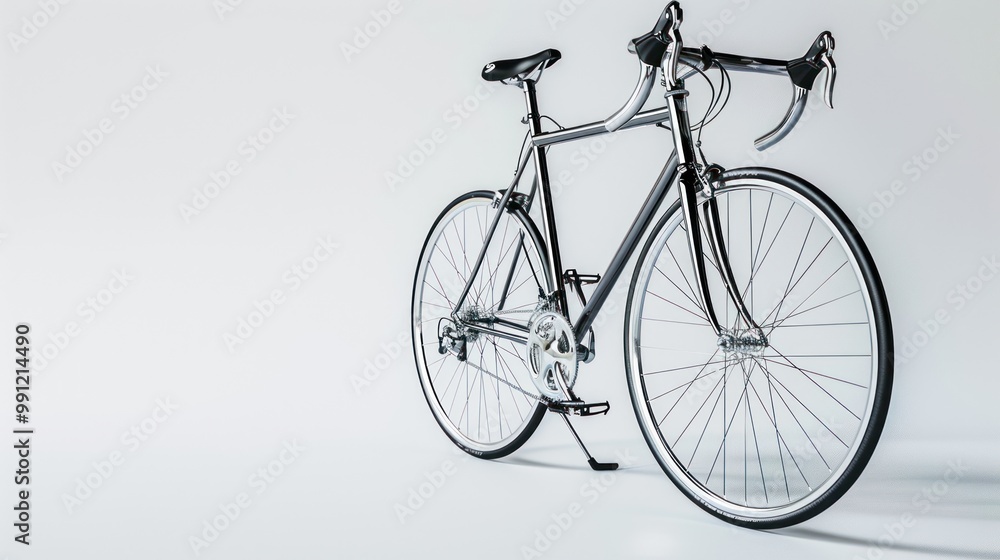 Fototapeta premium A Sleek Black Bicycle on a White Background