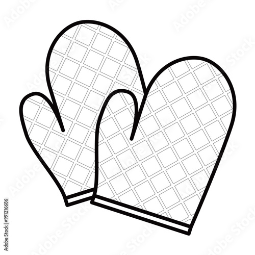 ミトンという手袋型の鍋つかみのイラスト