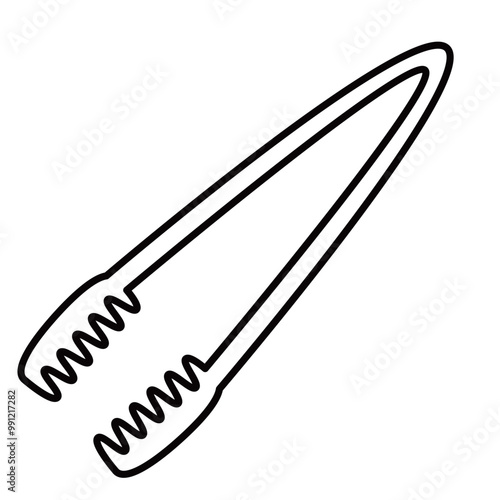 トングと呼ばれる調理道具のイラスト