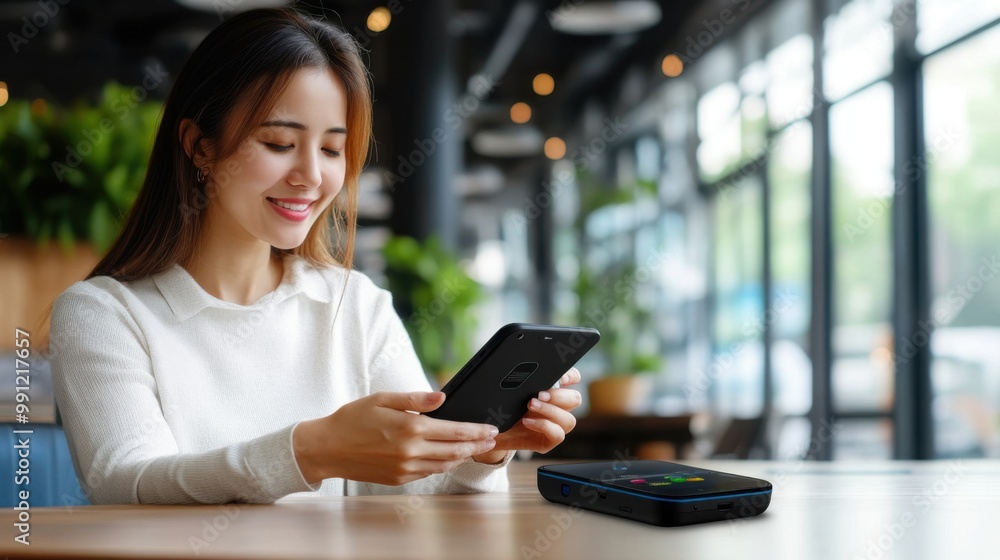 Woman Using Digital Wallet for Online Payment Woman Using Digital Wallet for Online Payment