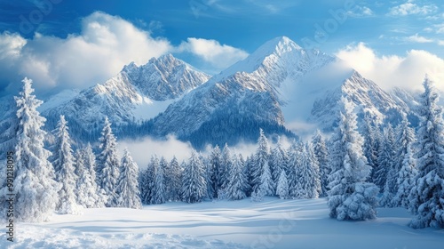 Wallpaper Mural Stunning winter landscape featuring majestic mountains covered in snow Torontodigital.ca