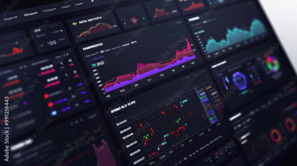 Obraz premium A digital platform where users manage their investments, with real-time data on market performance and portfolio growth.