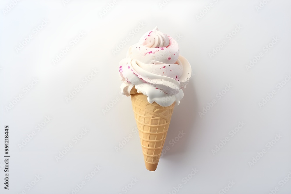 Delicious Ice Cream Cone Isolated on White Background Delicious Ice Cream Cone Isolated on White Background