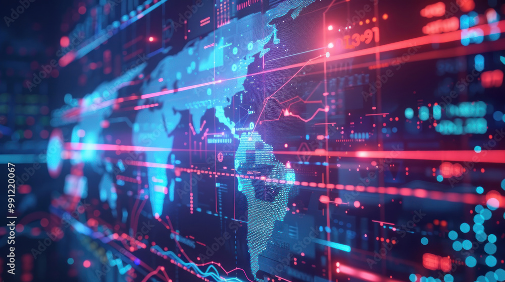 A digital representation of a global banking system, showing real-time transactions, currency exchanges, and international account management. A digital representation of a global banking system, showing real-time transactions, currency exchanges, and international account management.