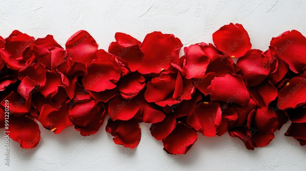 Red rose petals forming a decorative border ideal for romantic or spa themed settings Red rose petals forming a decorative border ideal for romantic or spa themed settings