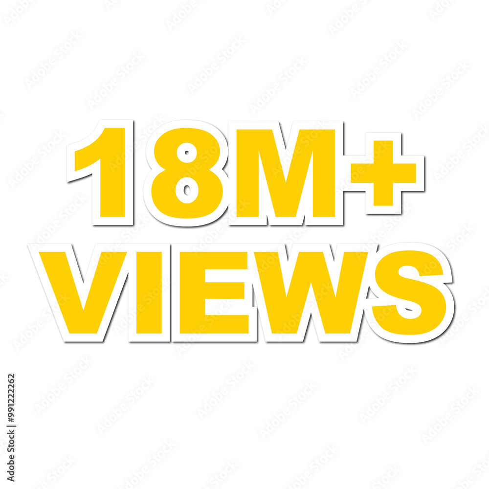 18M views, 18 million views on transparent background 18M views, 18 million views on transparent background