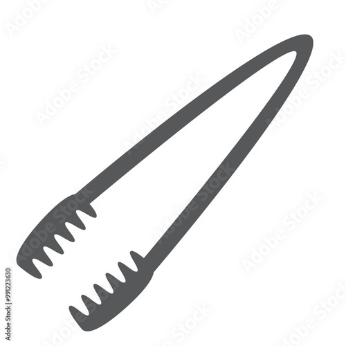 トングと呼ばれる調理道具のイラスト