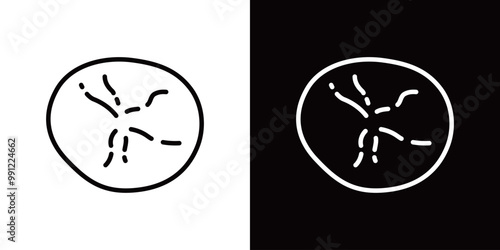 ジャガイモの断面のシンプルなラインアイコン