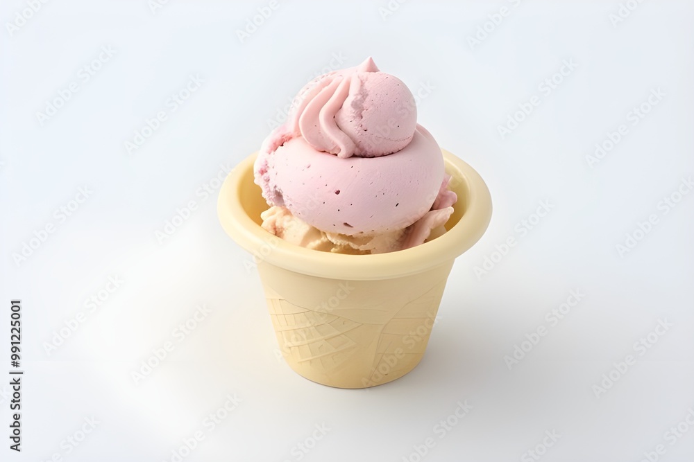 Colorful Ice Cream Scoops Isolated on White Background Colorful Ice Cream Scoops Isolated on White Background