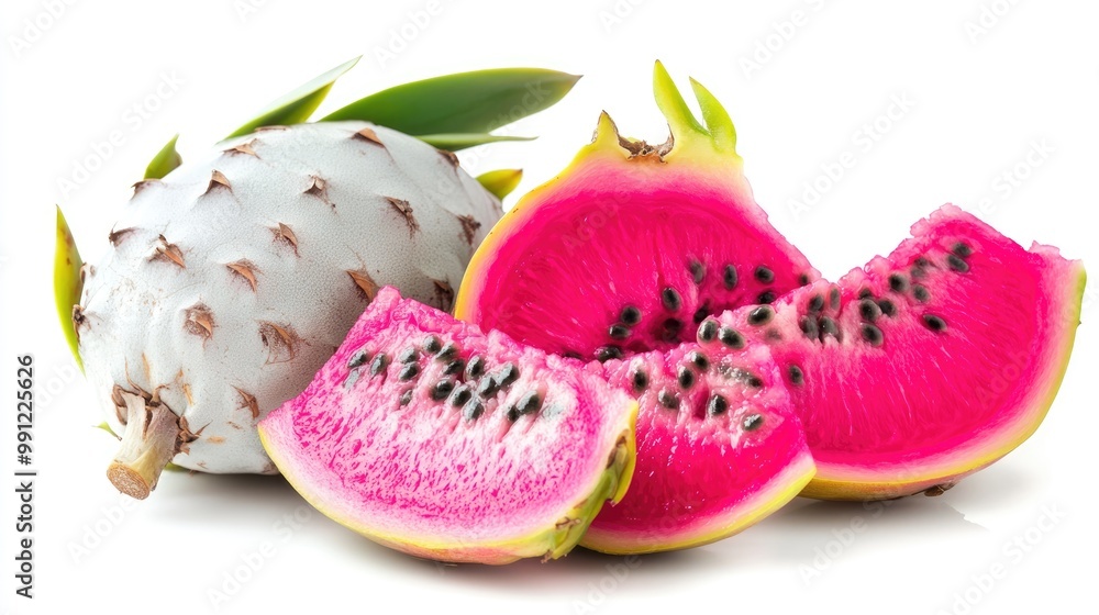 Dragon fruit on a white background Dragon fruit on a white background