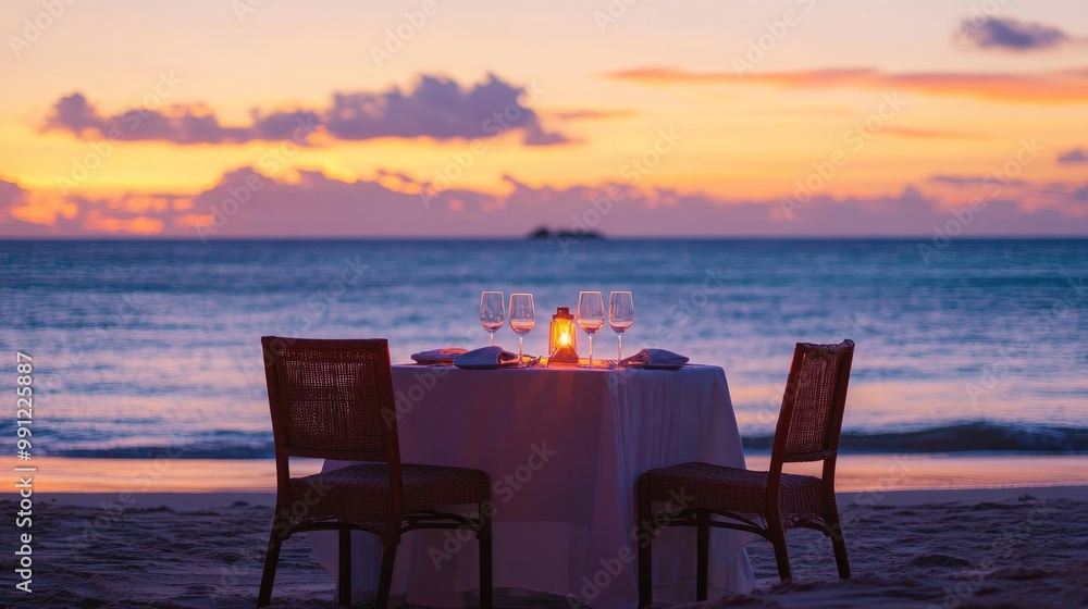 Fototapeta premium Romantic beachside dinner experience