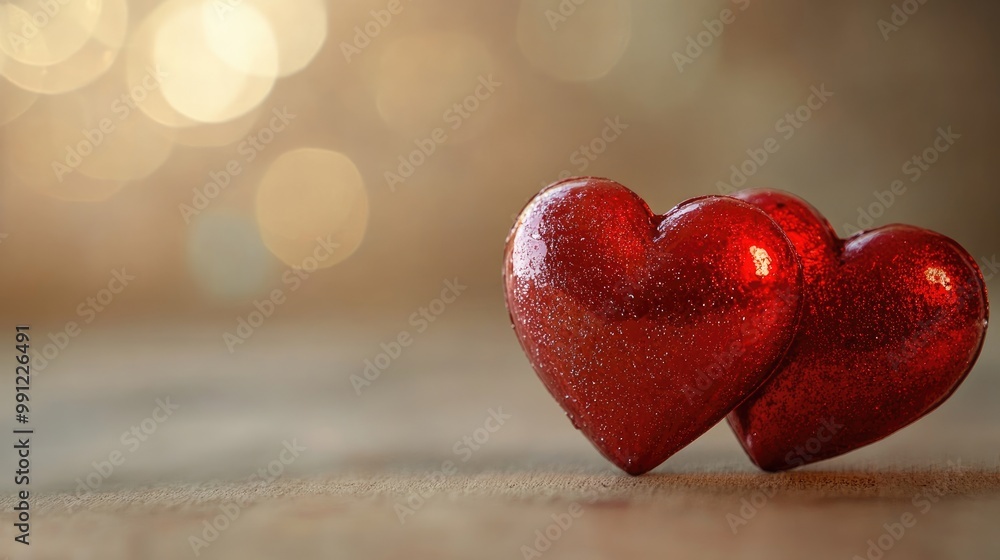 Red heart symbol on a Valentine s card featuring a couple theme without any people included Red heart symbol on a Valentine s card featuring a couple theme without any people included