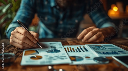 financial consultant reviewing important reports on home finances and investments to develop effective savings strategies and assess insurance options highlighting their role in guiding clients