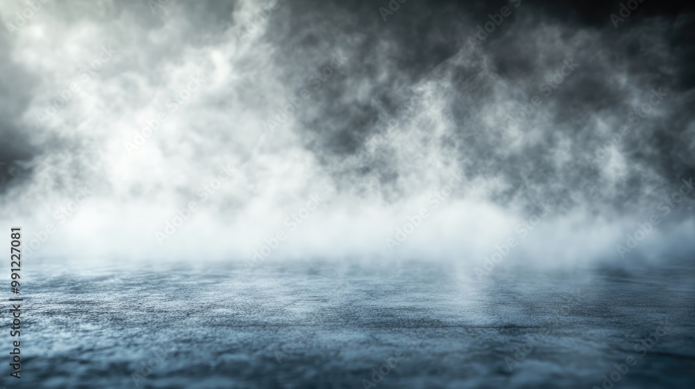 Smoke billowing on a cement floor with a blurred fog effect suitable for showcasing a product Smoke billowing on a cement floor with a blurred fog effect suitable for showcasing a product