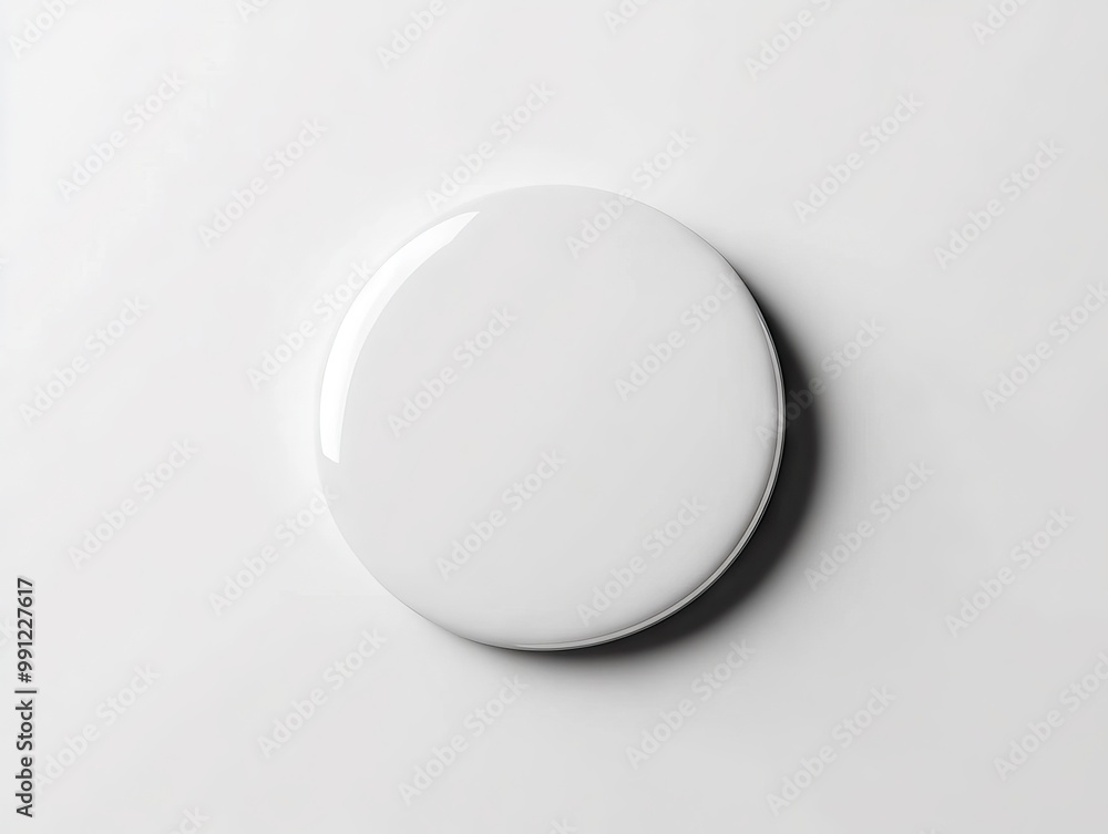 A white button on a white wall A white button on a white wall