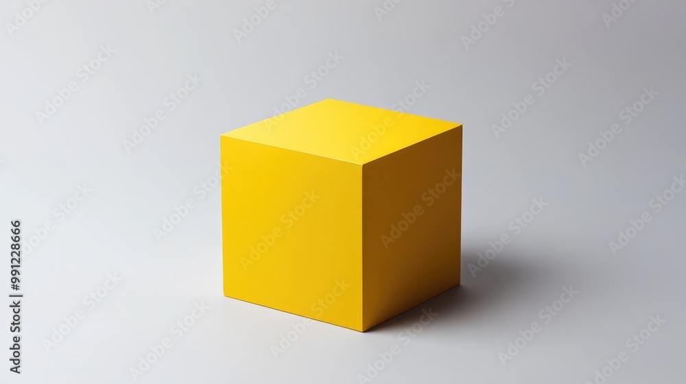 Fototapeta premium Minimalist Representation of Uniqueness Featuring a Single Yellow Cube