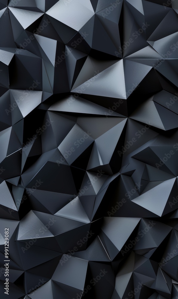 Black Abstract Geometric Triangular 3D Surface Black Abstract Geometric Triangular 3D Surface