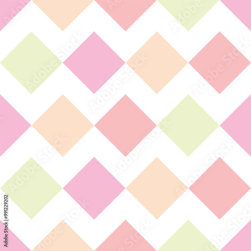 Rhombus tiles seamless pattern graphic design. Square shapes vintage repeating background. Vector geometric tablecloth fabric print. Checkerboard endless backdrop 