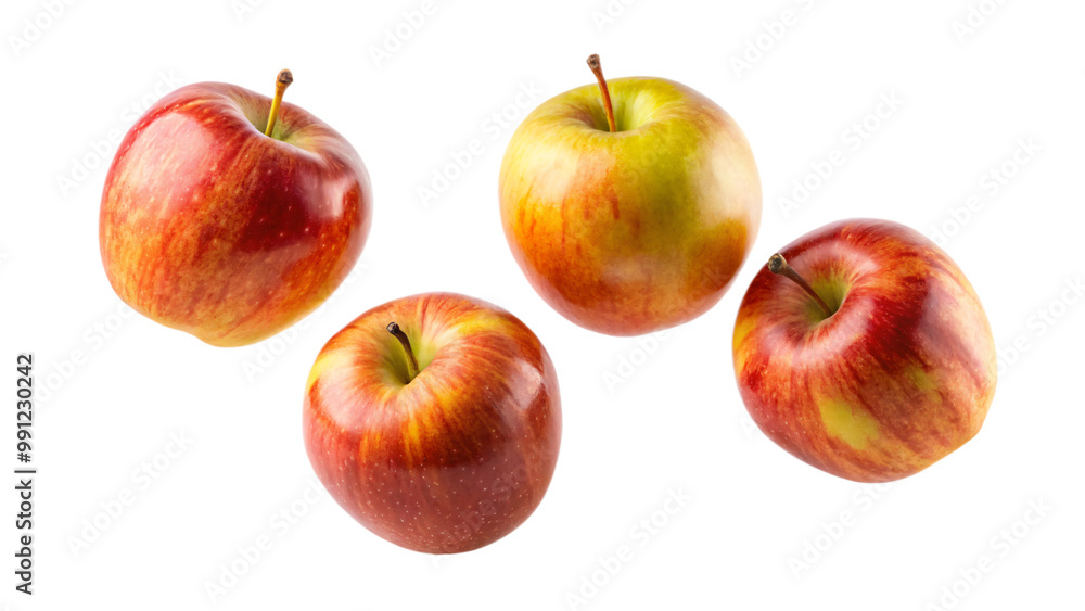 Red, ripe, and juicy apples isolated on white background