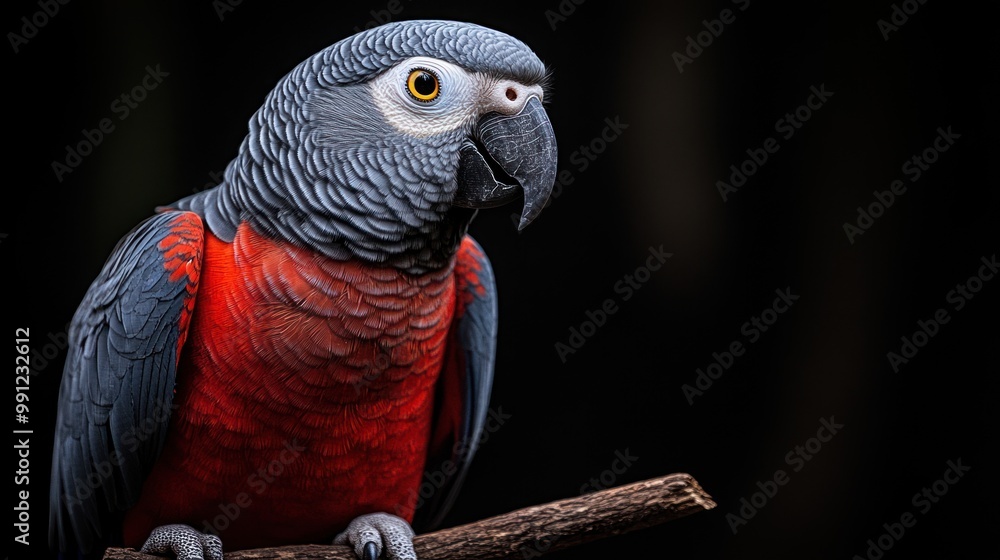 Fototapeta premium A Close-Up Portrait of a Red-Breasted Parrot