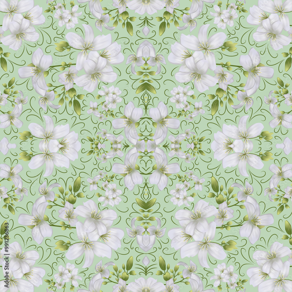 pattern with tung blossom flowers pattern with tung blossom flowers