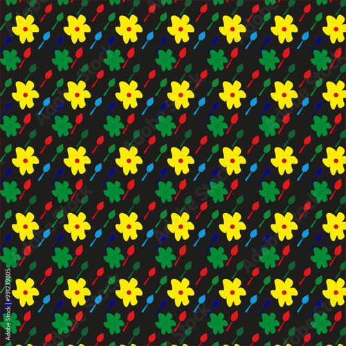 Abstract floral pattern bright colors, background vector illustration modern art design Seamless pattern set Simple design for of textile.