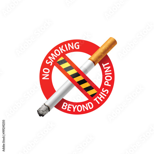 No Smoking Sign On White Background editable Free Vector Image