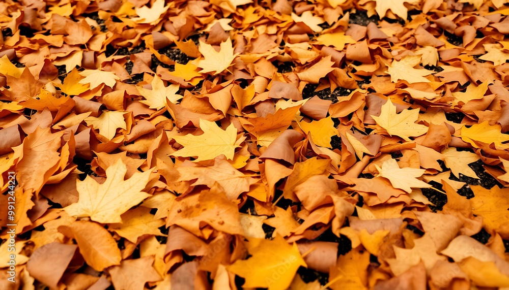 With the arrival of autumn, fallen leaves are scattered on the ground. close-up. With the arrival of autumn, fallen leaves are scattered on the ground. close-up.