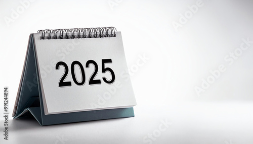 2025 calendar on a white isolated background.