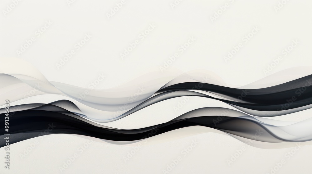 Abstract Black and White Waves Abstract Black and White Waves