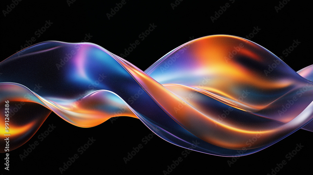 Colorful fluid shape is flowing on a black background Colorful fluid shape is flowing on a black background