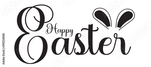 happy easter letter hand writen calligraphy.