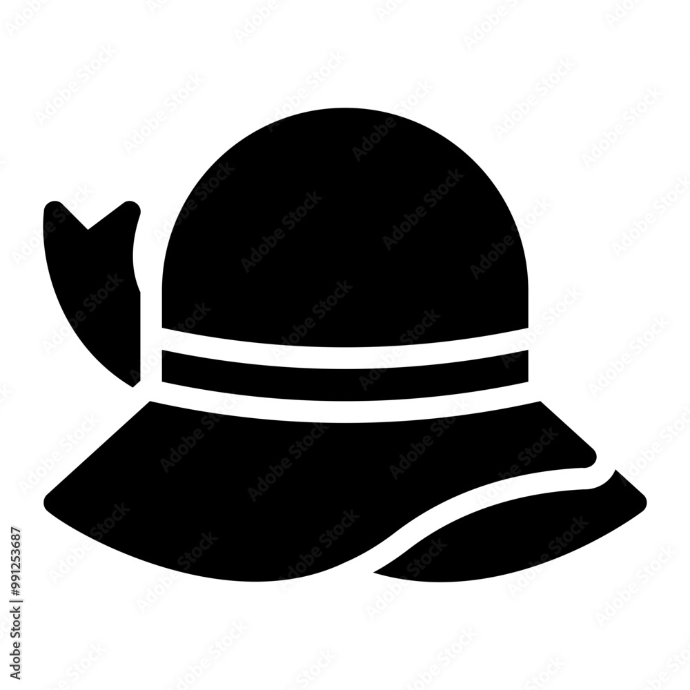 Naklejka premium pamela hat glyph icon