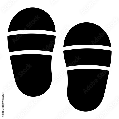 flip flops glyph icon