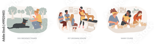 Vocational training isolated cartoon vector illustrations se