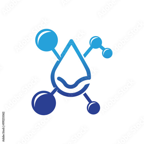 Modern logo design for the chemical nose drop which is included in the body organs.