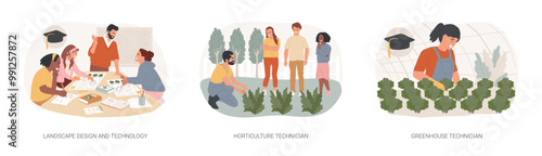 Obraz na płótnie Technical college education isolated cartoon vector illustrations se w salonie