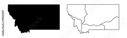 Montana State Border With Interstate Highway Lines