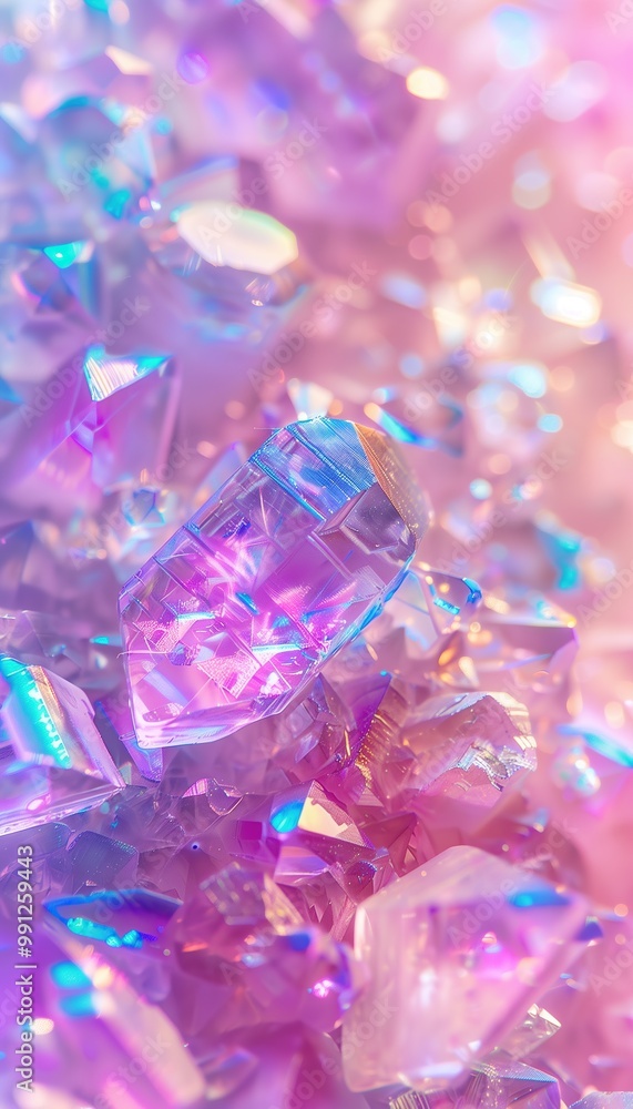 Featuring a beautiful blend of delicate holographic stones and crystals in vibrant colors, this background creates a magical atmosphere suitable for jewelry or artistic projects. Featuring a beautiful blend of delicate holographic stones and crystals in vibrant colors, this background creates a magical atmosphere suitable for jewelry or artistic projects.