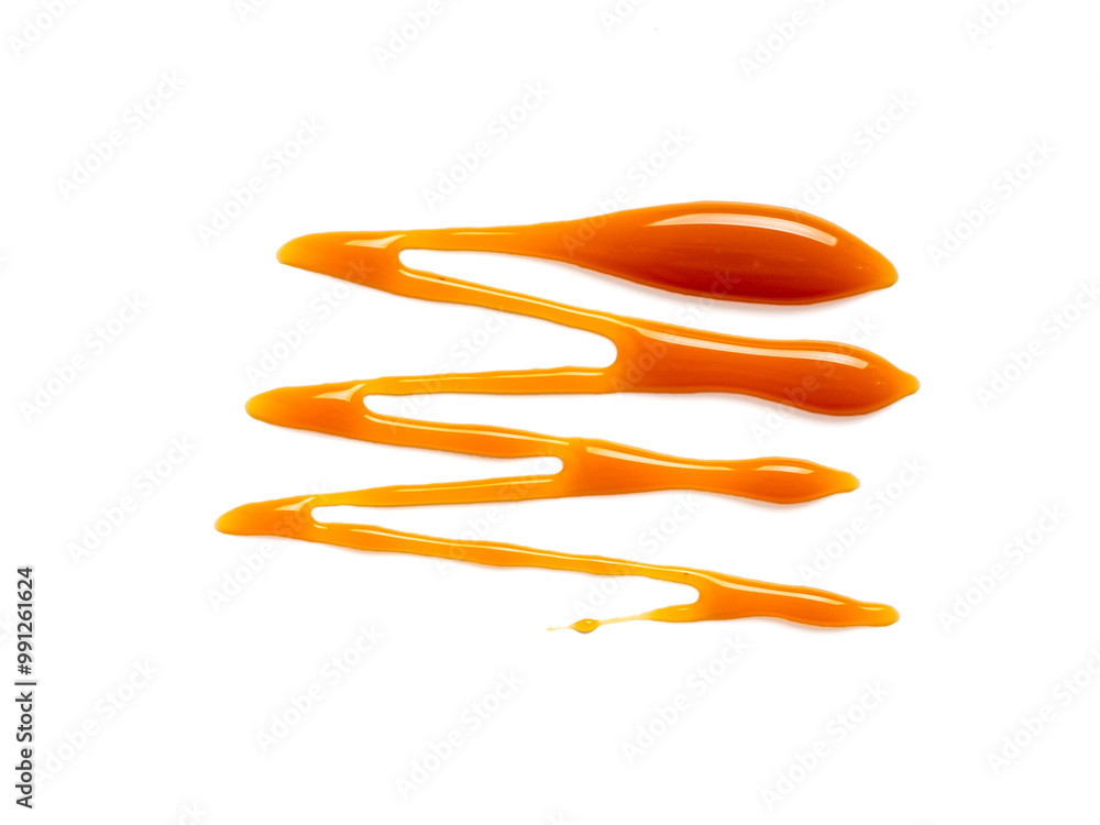sweet caramel sauce isolated on white background Top view or flat lay. Caramel isolated on white with clipping path. sweet caramel sauce isolated on white background Top view or flat lay. Caramel isolated on white with clipping path.