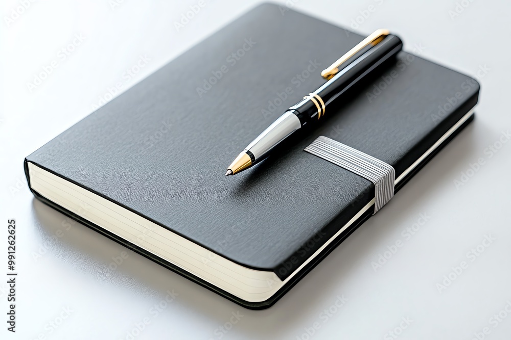 A clean workspace with a single notebook and pen, creating a clutter-free environment to boost productivity A clean workspace with a single notebook and pen, creating a clutter-free environment to boost productivity