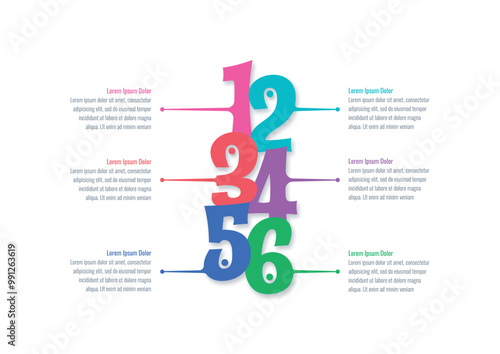 Infographic template for annual report, magazine. Infographic template for business, education, science world. numerical information template. six options information template