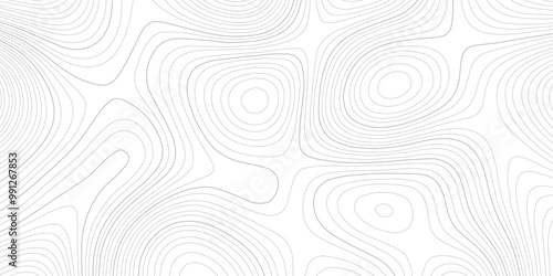 Abstract wavy topographic line background. Seamless pattern and banner design. Modern and dynamic feel to topographic mapping vector illustration.
