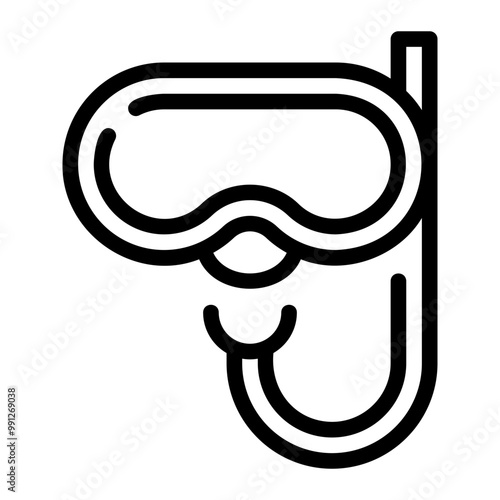 snorkeling line icon